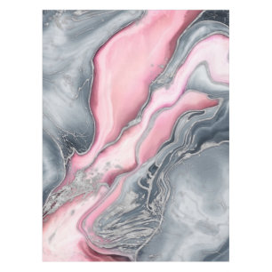 Blush rose marble - pastel pinks, grey and silver tablecloth