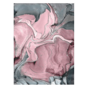 Blush rose marble - pastel pinks, grey and silver tablecloth