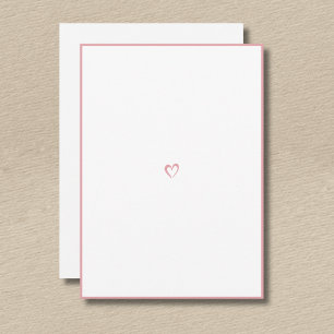 Blush Rose Minimal Border Little Heart No Text Card