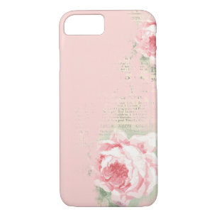 blush rose on old newspaper Case-Mate iPhone case