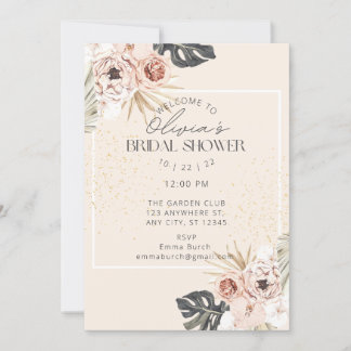 Blush Rose & Orchid Bridal Shower Invitation