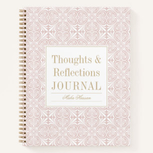 Blush Rose Pattern Journal   Custom Title & Name