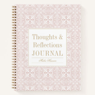 Blush Rose Pattern Journal | Custom Title & Name