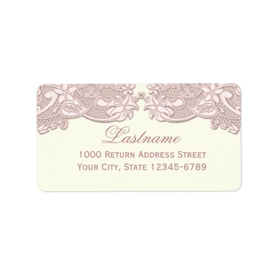 Blush Rose Pink Floral Lace Vintage Design