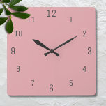 Blush Rose Pink Solid Colour | Classic | Elegant  Square Wall Clock<br><div class="desc">Blush Rose Pink Solid Colour | Pink Shades | Classic | Elegant | Trendy | Stylish | Professional Design</div>