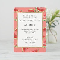 Blush Rose Red Green Watermelons Birthday