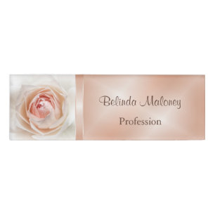 Blush Rose Rose Gold Foil Name Tag