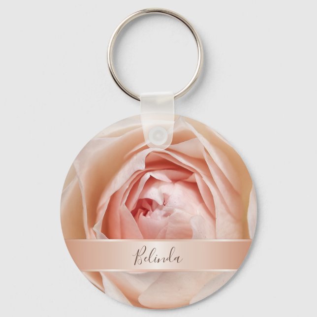 Blush Rose Rose Gold Keychain (Front)
