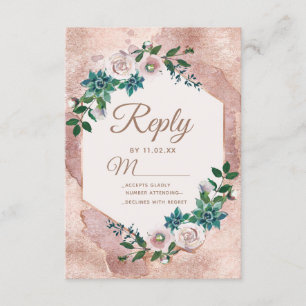 Blush Rose Rose Or Succulents Mariage RSVP
