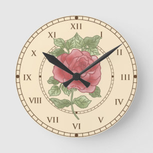 Blush Rose Round Clock