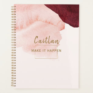 Blush Rose Terracotta Abstrait Monogrammé