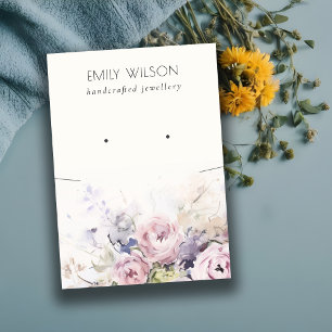 Blush Roses Flora Necklace Earring Jewelry Display Business Card