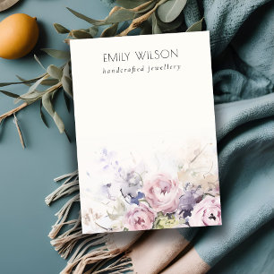 Blush Roses Flora Watercolor Blank Jewelry Display Business Card