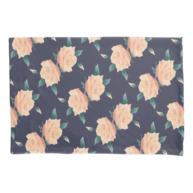 Blush Roses Pattern Custom Pillowcase (Front-Left)