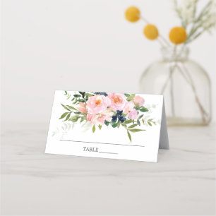 Blush Roses & Peonies Bridal Shower Place Card