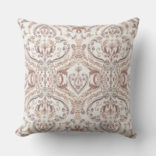 Blush Royale Damask Throw Pillow
