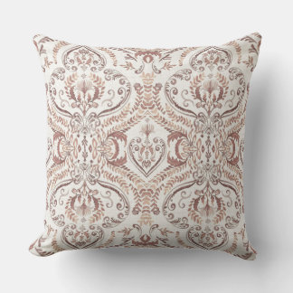 Blush Royale Damask Throw Pillow