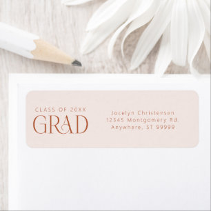 Blush Rust Grad Personalized Return Address Labels