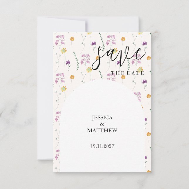 Blush Rustic Fairy Garden Save The Date (Front)