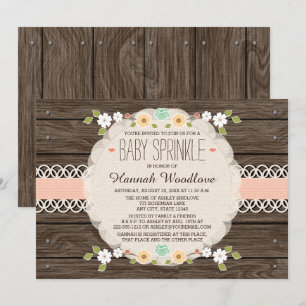 BLUSH RUSTIC FLORAL BOHO BABY SPRINKLE INVITATION