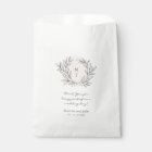 Blush Rustic Monogram Wreath Wedding Favour Bag