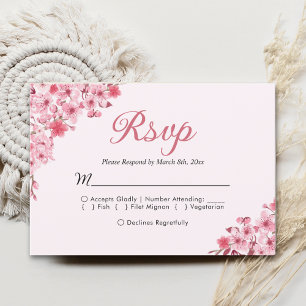 Blush Sakura Wedding – Spring Floral  RSVP Card