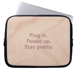 Blush & sand laptop sleeve Plug In AI art