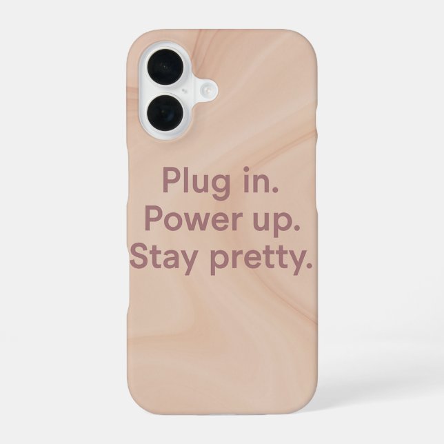 Blush & sand Plug In Ai art  iPhone 16 Case (Back)
