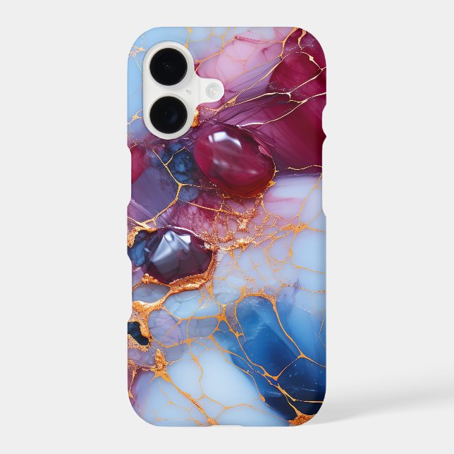 Blush & Sapphire Marble with Gold Veins (Back)