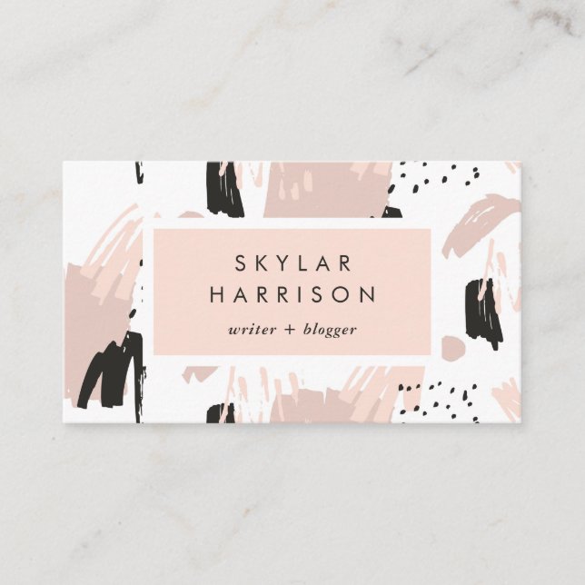 Blush Scribble | Trendy and Chic Business Card (Front)