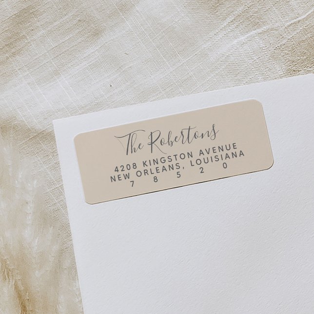 Blush Script Name Return Address Labels (Creator Uploaded)
