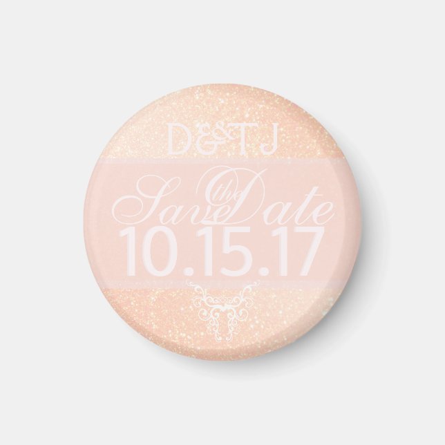 Blush Shimmer Save the Date Magnet (Front)