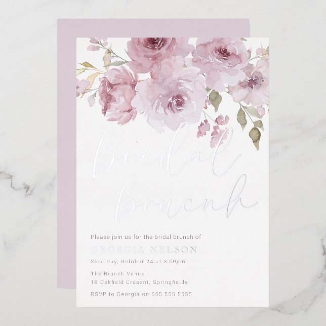 Blush & Silver Bridal Shower Bridal Brunch (Front/Back)