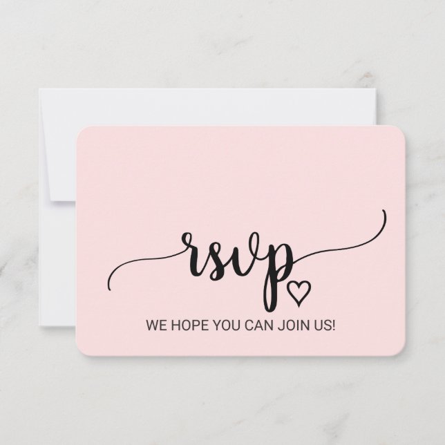 Blush Simple Calligraphy Song Request RSVP Card (Front)