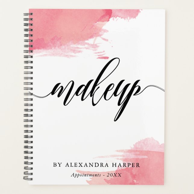 Blush Smudges - Calligraphy Makeup Artist Planner (Front)