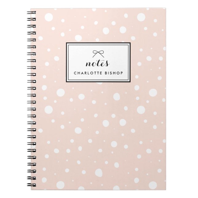 Blush Snow Drops Pattern Personalized Notebook (Front)