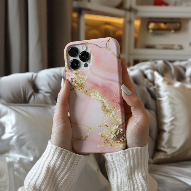 Blush Sovereign – Pink & Gold Marble Phone Case (Creator Uploaded)