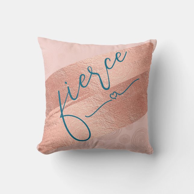 Blush Sparkle Fierce Throw Pillow (Front)