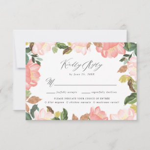 Blush Spring Floral Carte RSVP avec Choix de Rep