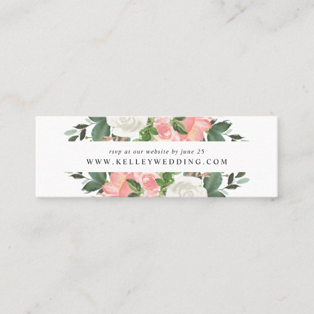 Blush Spring Floral | Wedding Website RSVP Cards (Front)