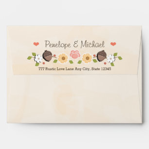 Blush String of Lights Acorn Fall Wedding Envelope