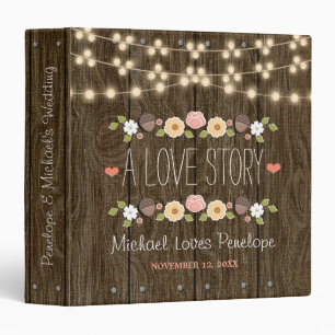 Blush String of Lights Rustic Fall Wedding Binder