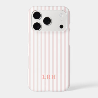 Blush Stripe Vintage Design Tiny Initials Monogram