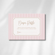 Blush Stripe Whimsical Gold Frame Diaper Raffle