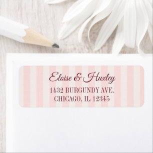 Blush Stripes Burgundy Text Wedding