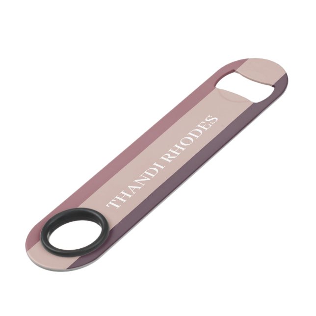 Blush stripes colour palette monogram bar key (Front Angled)