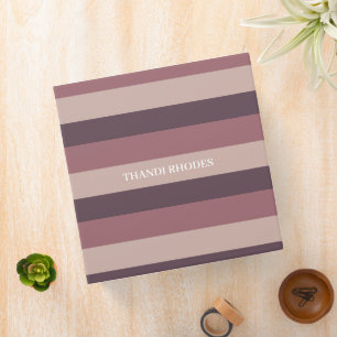Blush stripes colour palette monogram binder