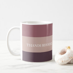Blush stripes colour palette monogram coffee mug