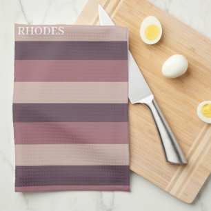 Blush stripes colour palette monogram kitchen towel