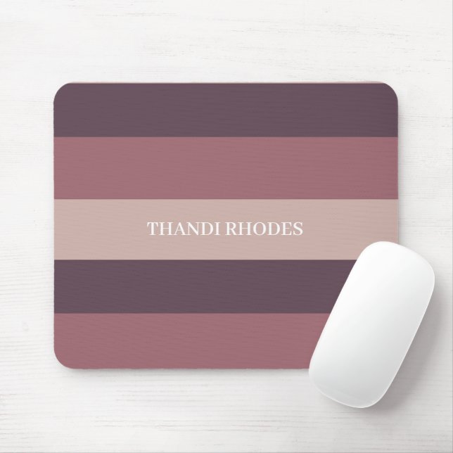 Blush stripes colour palette monogram mouse pad (With Mouse)
